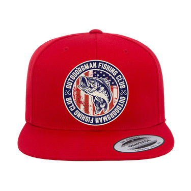 Outdoorsman Fishing Club Patriotic Flat Bill Cap